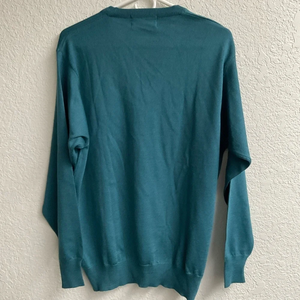 Vintage Monte Carlo Sweater 100% Magna Wool Dark Teal Lightweight Men’s Size 40